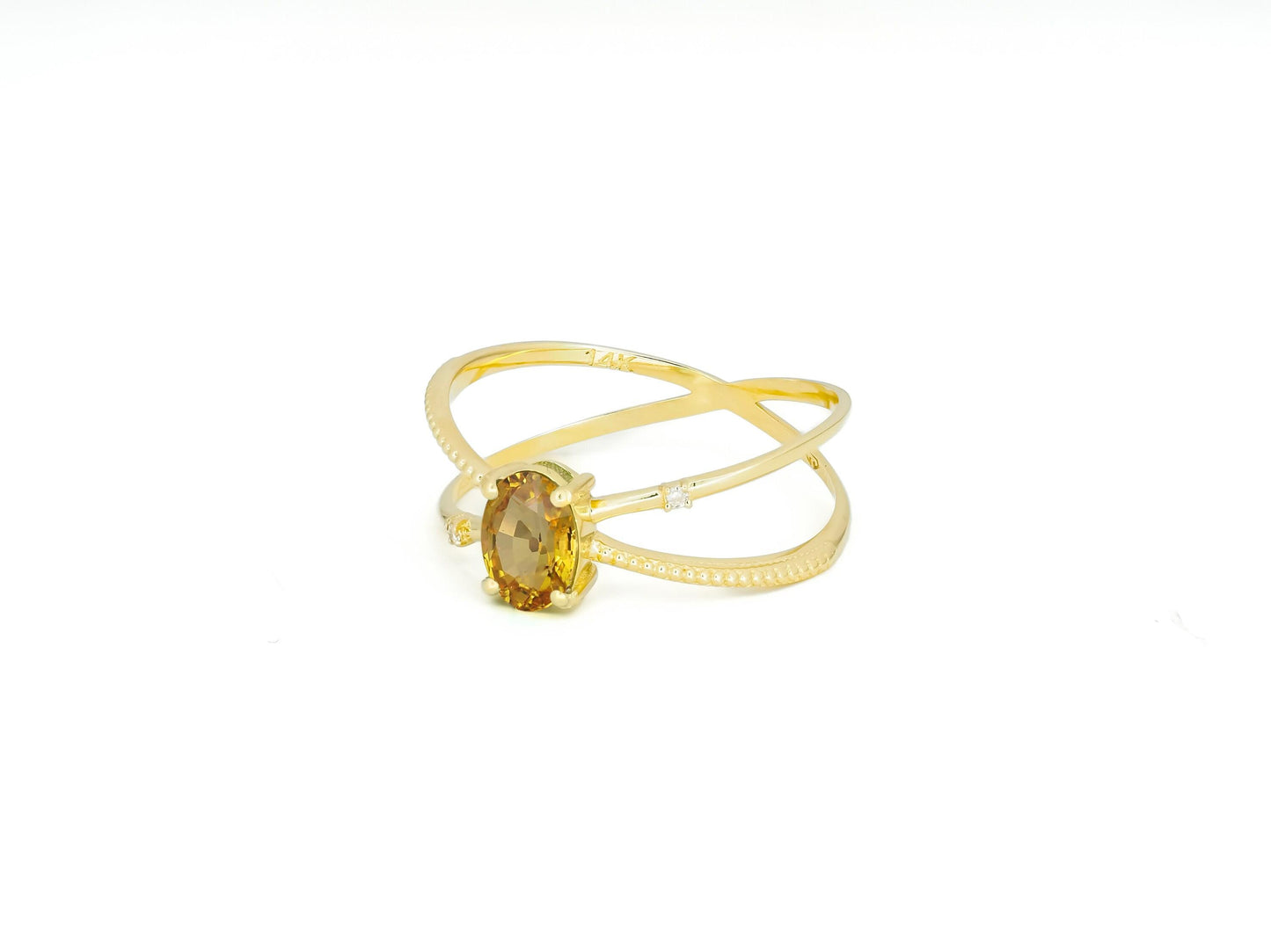 Yellow sapphire 14k gold ring