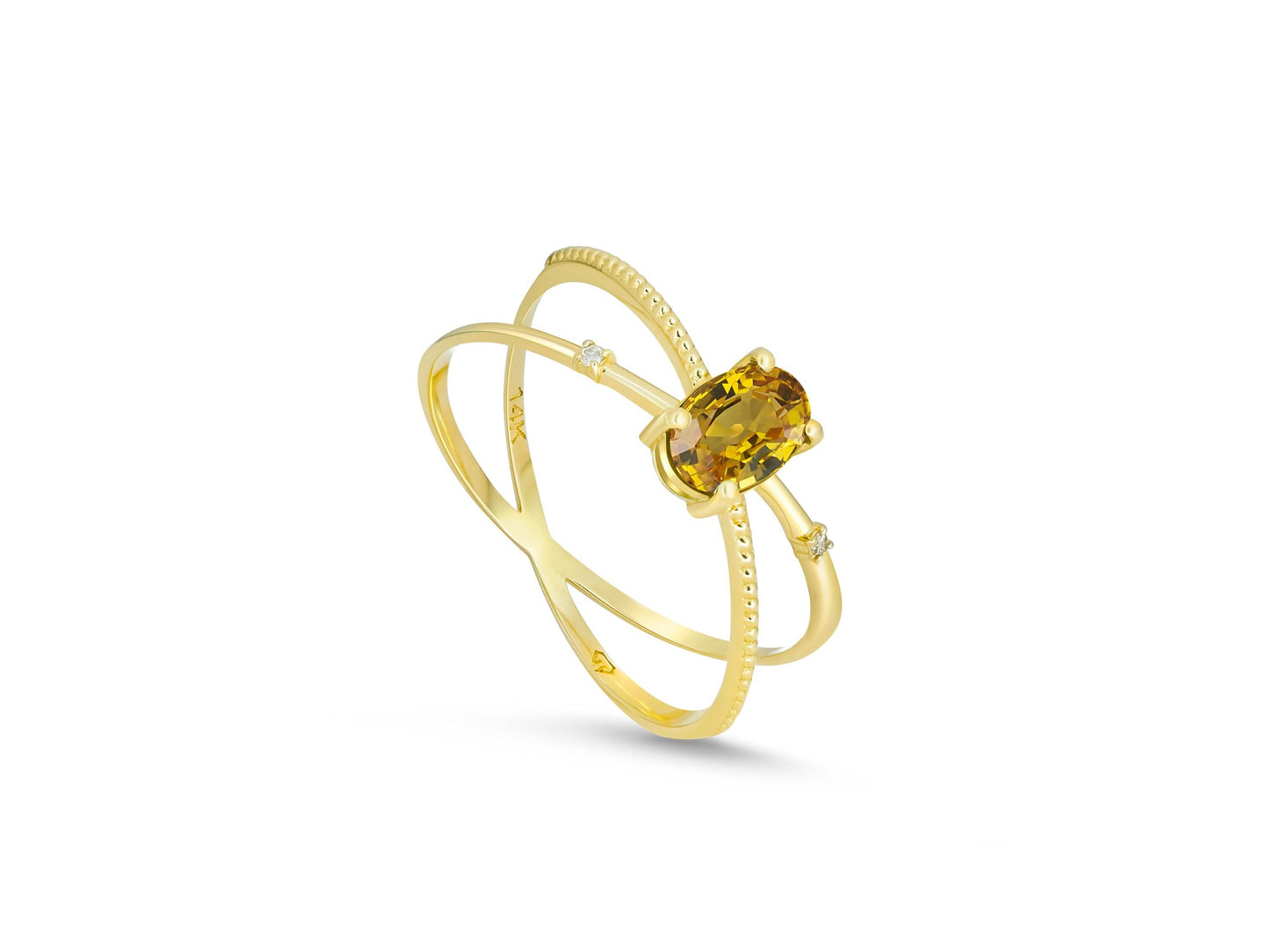 Yellow sapphire 14k gold ring