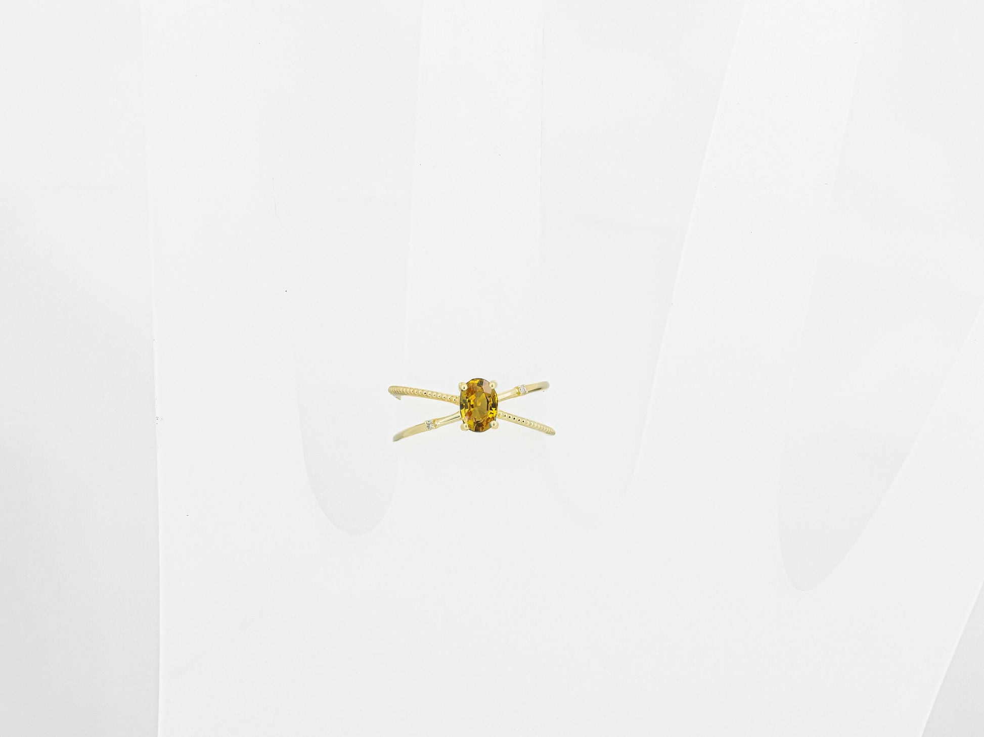 Yellow sapphire 14k gold ring
