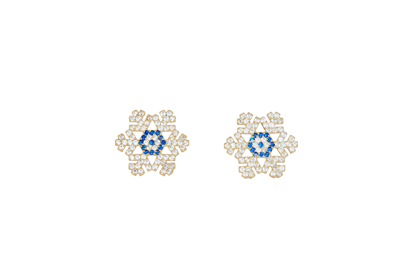Snowflake 14k gold studs