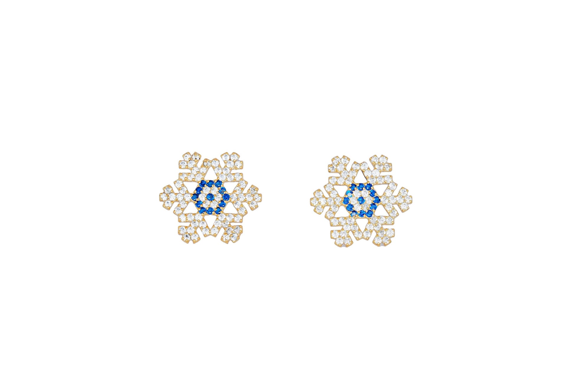 Snowflake 14k gold studs