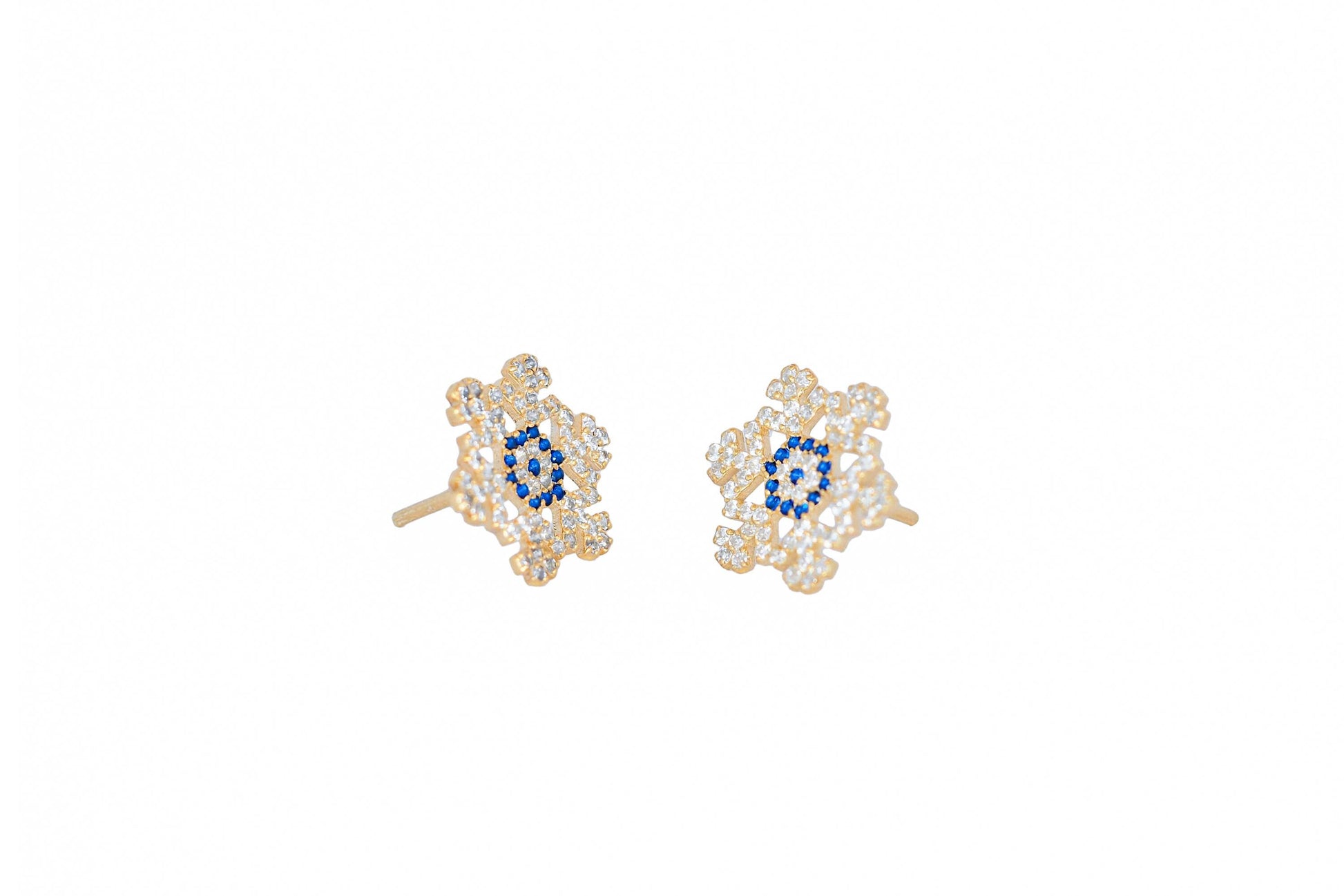 Snowflake 14k gold studs
