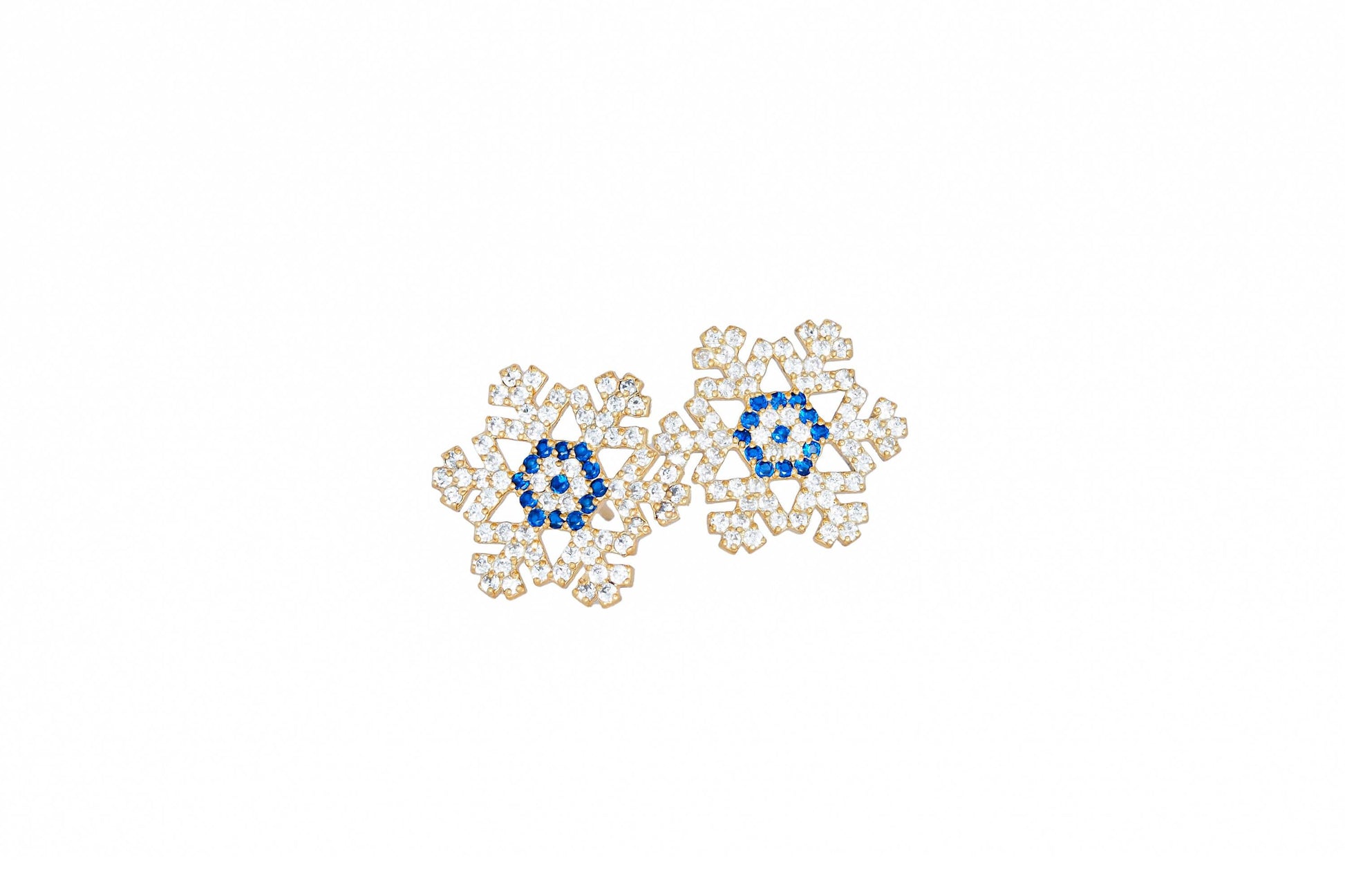 Snowflake 14k gold studs