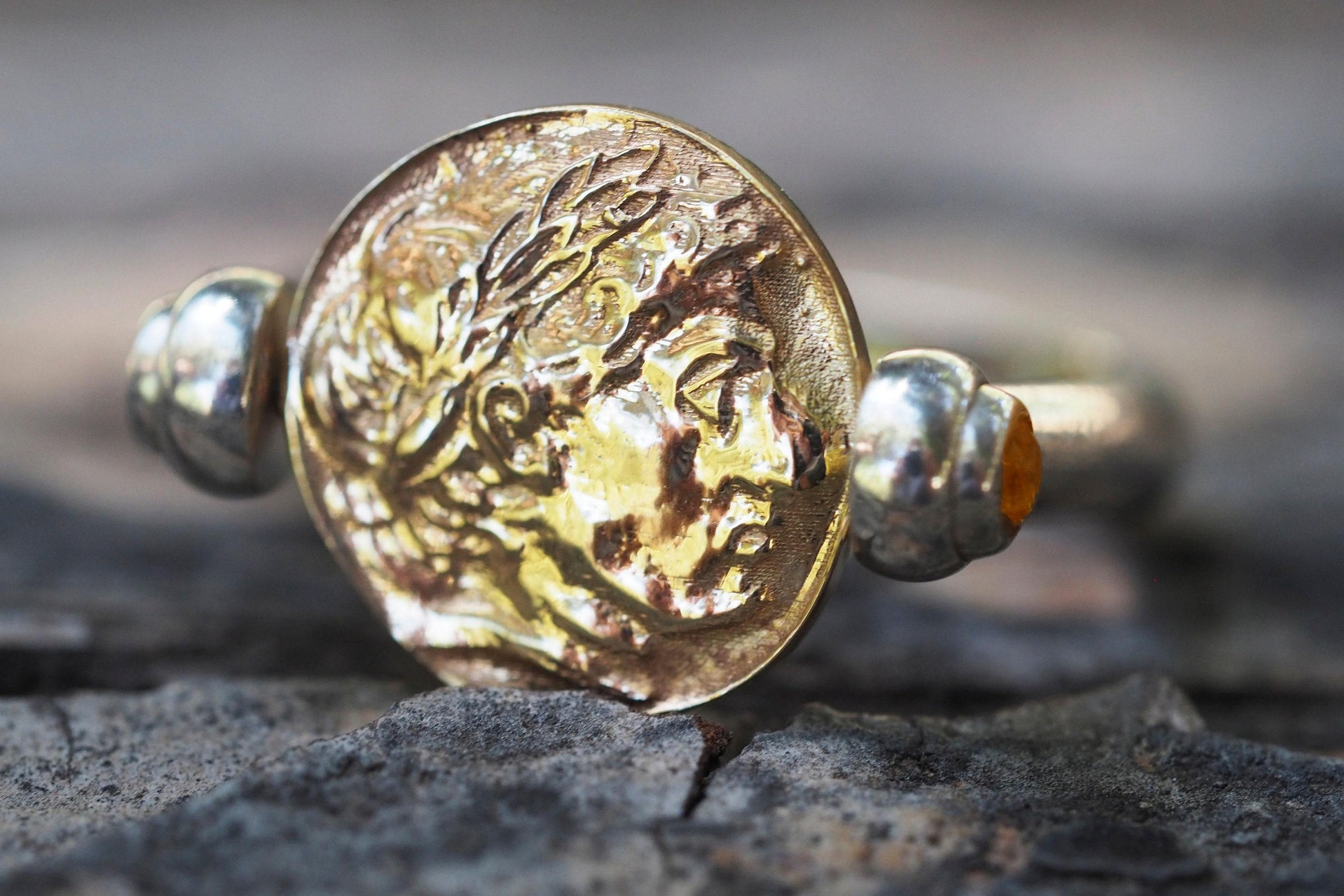 Vintage style gold Coin Ring