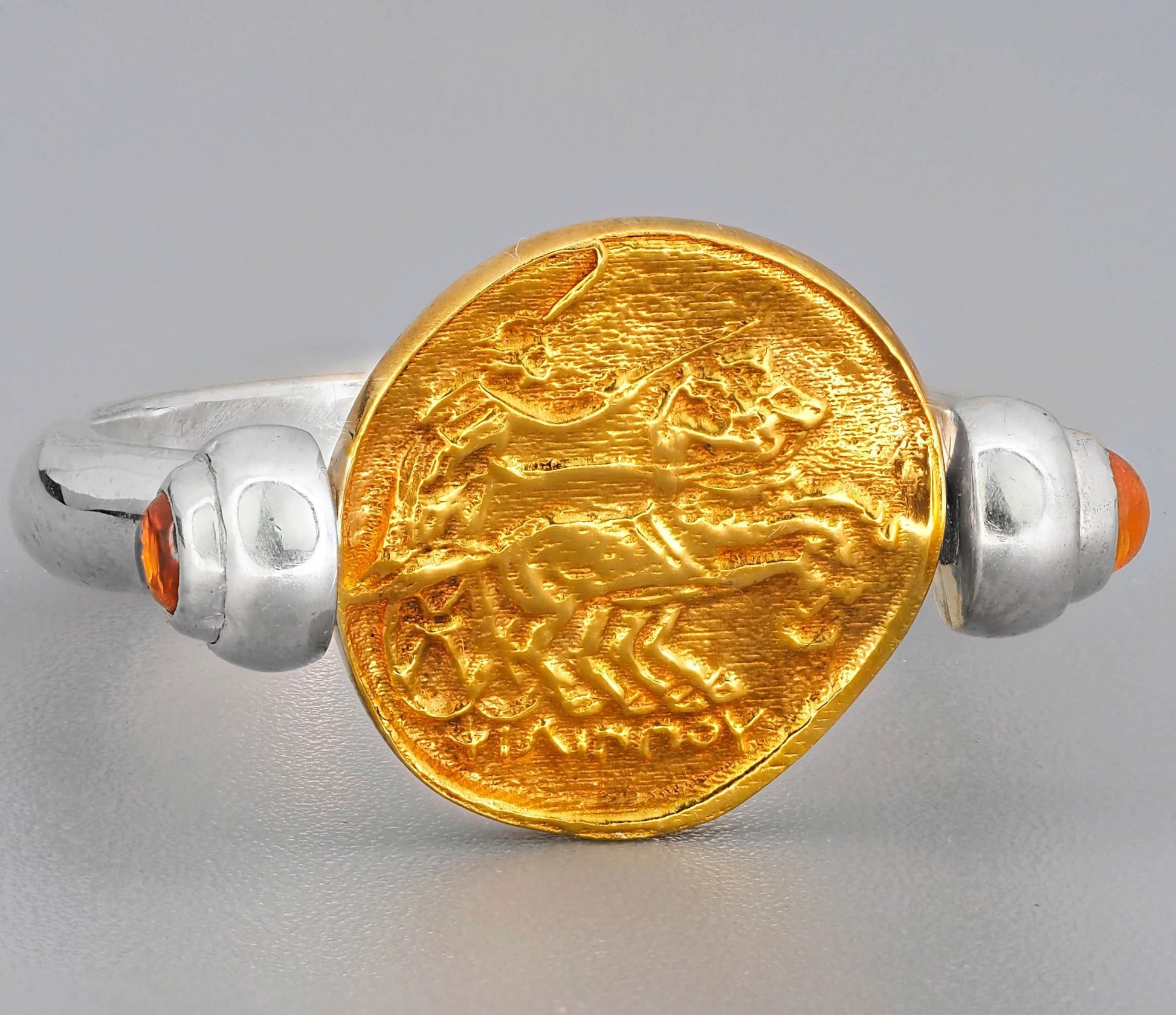 Vintage style gold Coin Ring