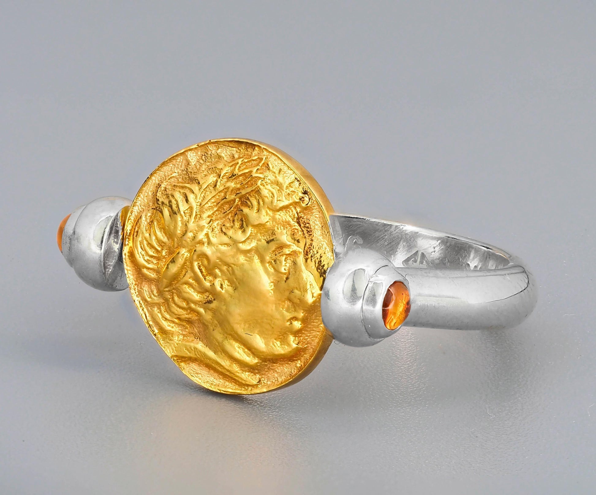 Vintage style gold Coin Ring