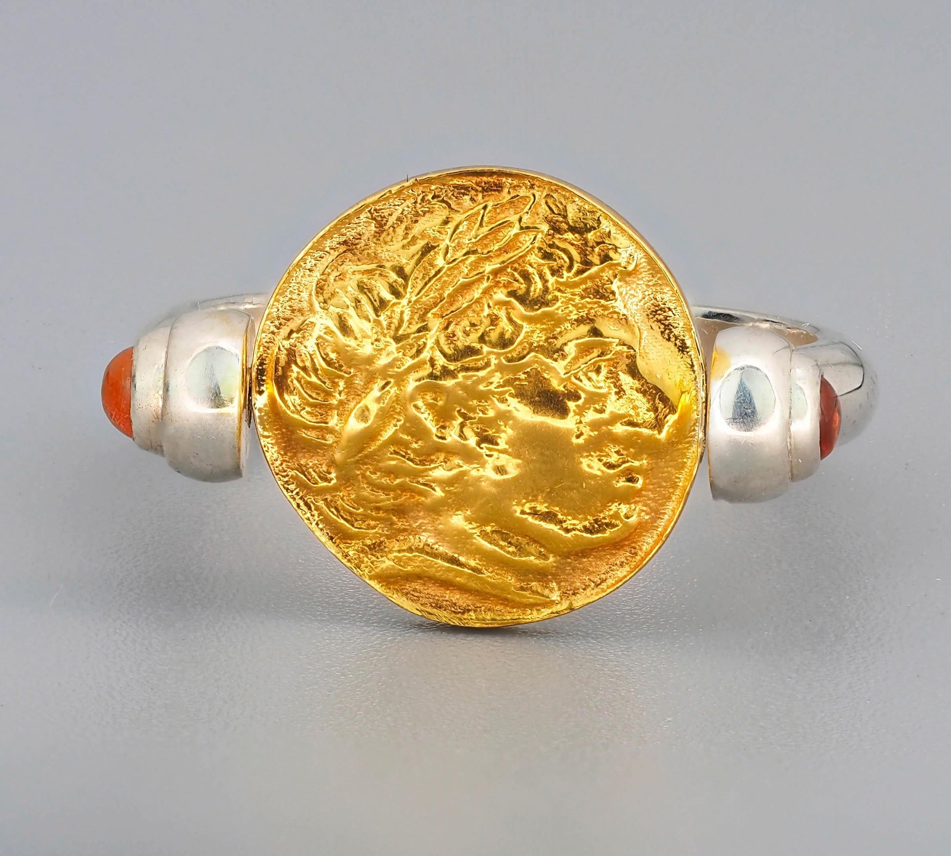 Vintage style gold Coin Ring