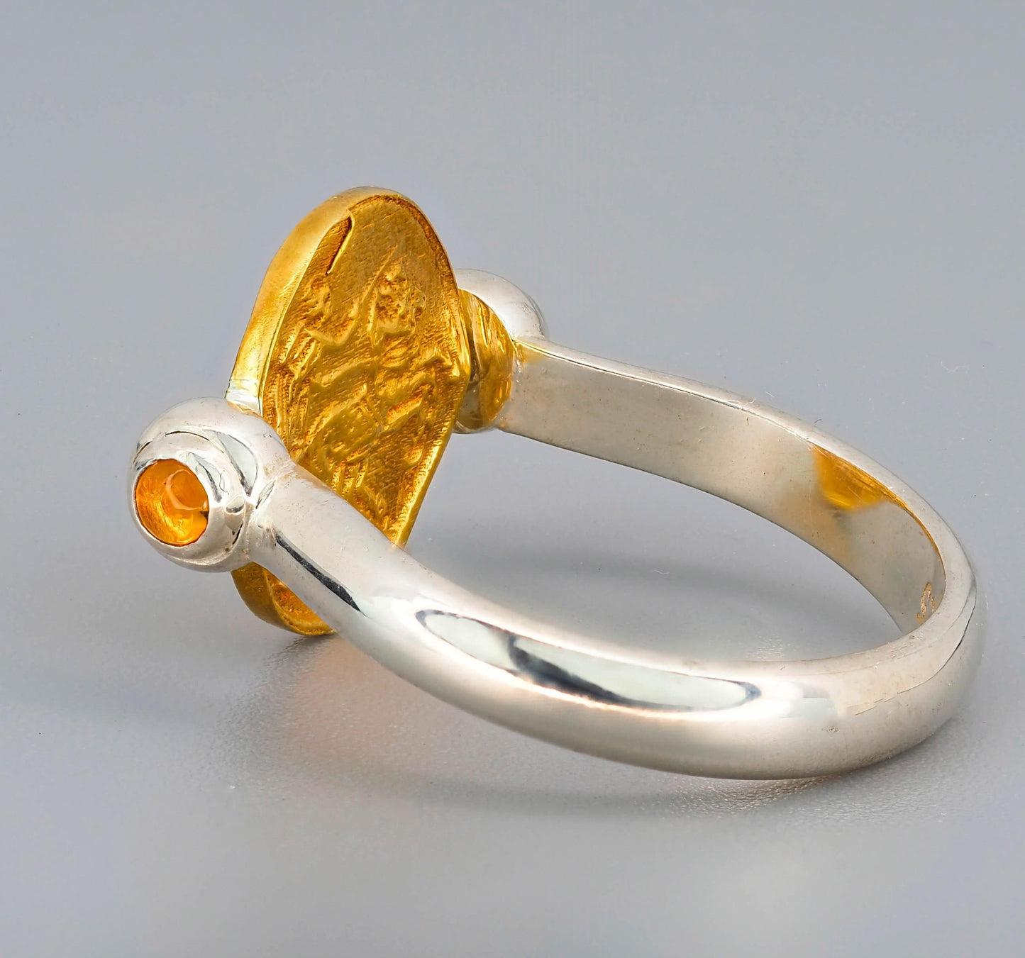 Vintage style gold Coin Ring