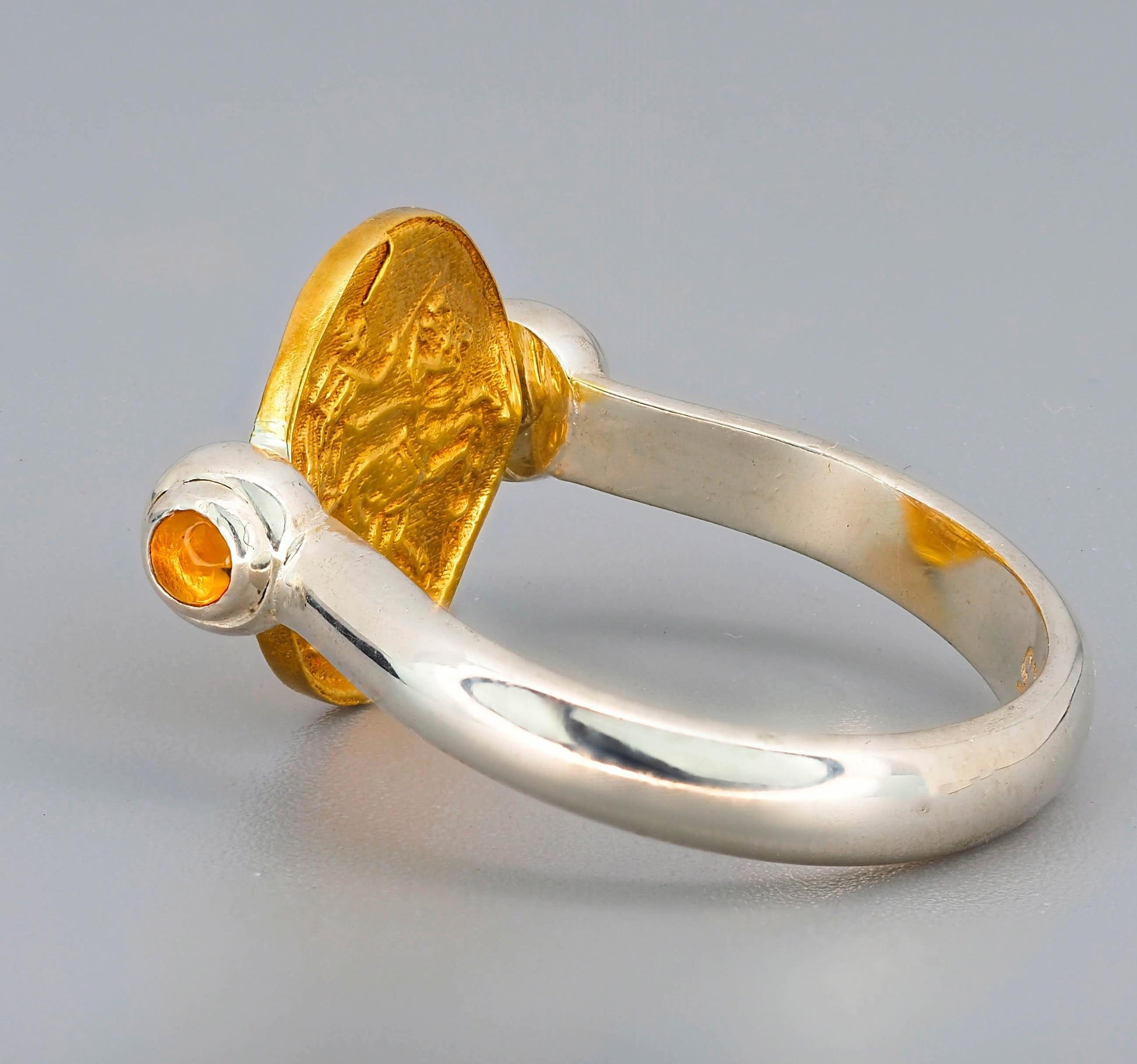 Vintage style gold Coin Ring