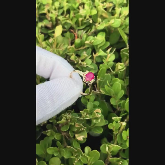 Ruby statement 14k gold ring