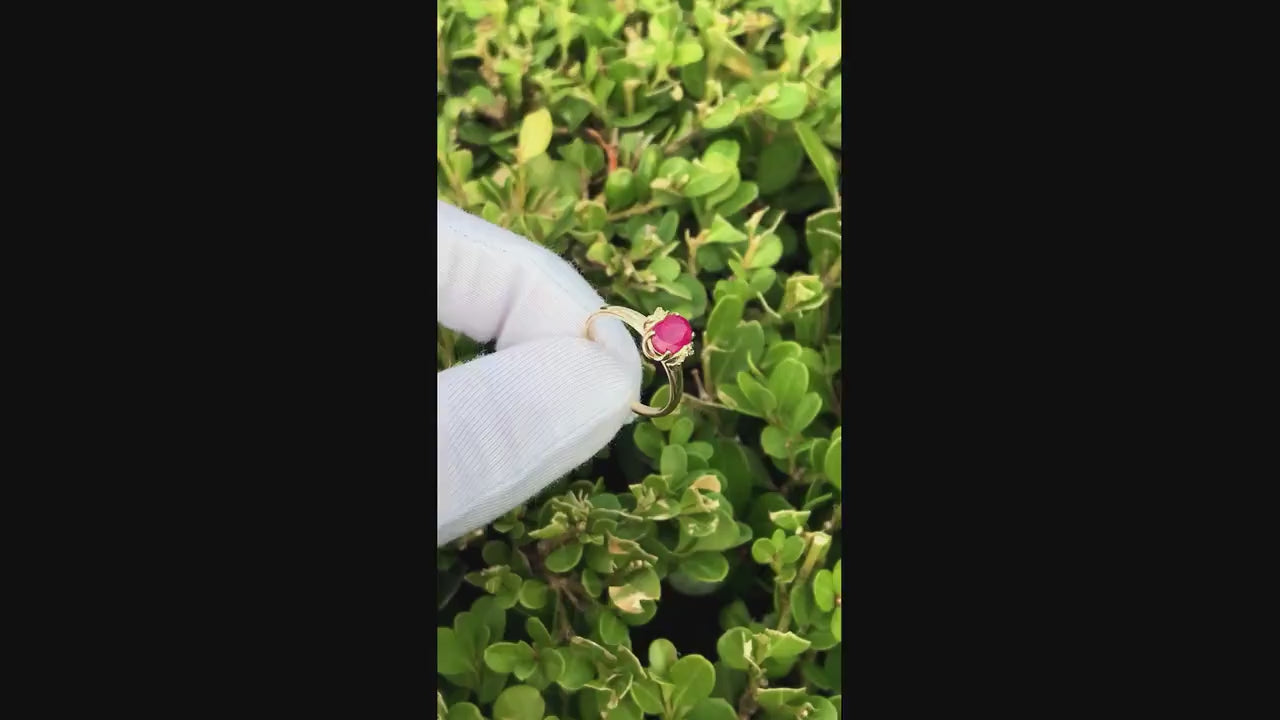 Ruby statement 14k gold ring