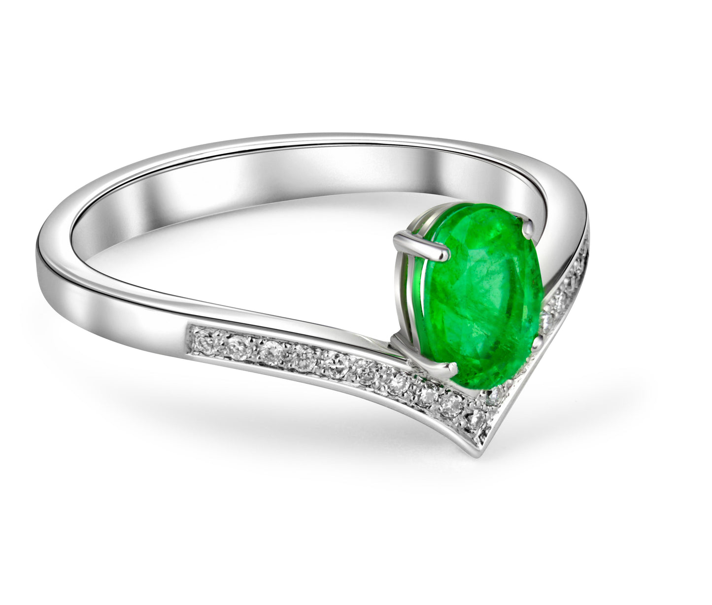 Oval Emerald  14k gold ring