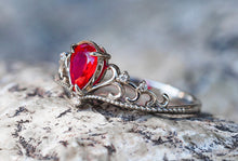 Load image into Gallery viewer, Dainty ring. Ruby ring. Gemstone ring. Gold Ring. Womens rings