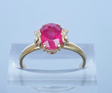 Load image into Gallery viewer, Solid 14k gold Ruby ring. Ruby cocktail ring. Classic ruby ring. Red gemstone ring. Oval ruby ring. Promise rings