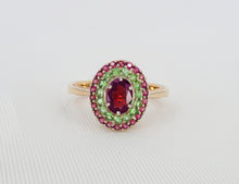 Load image into Gallery viewer, Spinel ring. Ruby ring. Chunky gold ring. Dome ring. Colorful ring