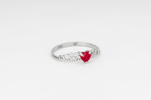 Load image into Gallery viewer, 0.5 ct Heart shape Ruby Gold Ring. Dainty ring. Ruby ring. Gemstone ring. Gold Ring. Womens rings