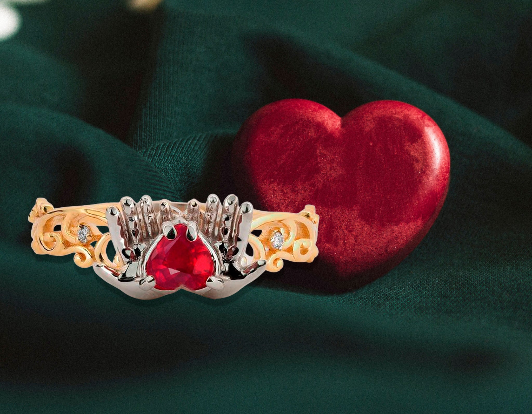 Red heart ruby on sale ring